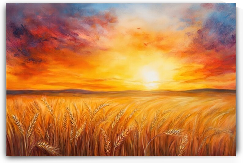 Golden Horizon - Sunset over Wheat Field by Matthias Hauser