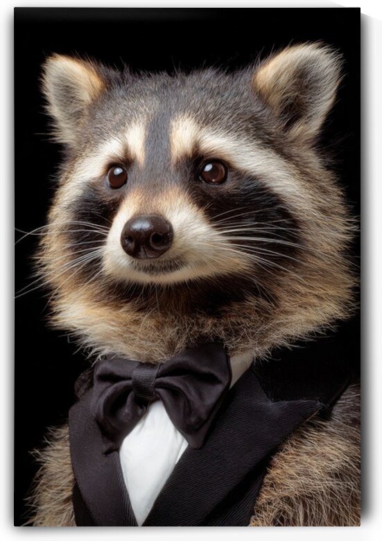 Well-Dressed Raccoon - Charming Animal Portrait by Matthias Hauser