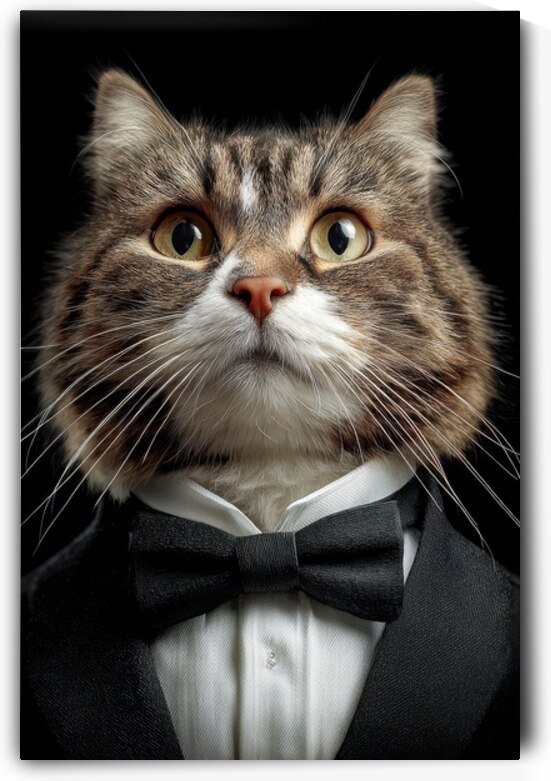 Cat in a Tuxedo - Dapper Feline Portrait by Matthias Hauser