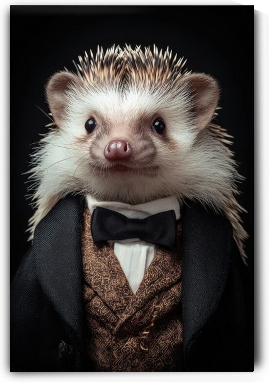 Well-Dressed Hedgehog Funny Animal by Matthias Hauser