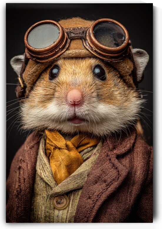 Cute Steampunk Hamster - Victorian Rodent Explorer by Matthias Hauser
