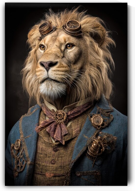 Steampunk Lion Gentleman - Victorian Clockwork Style by Matthias Hauser