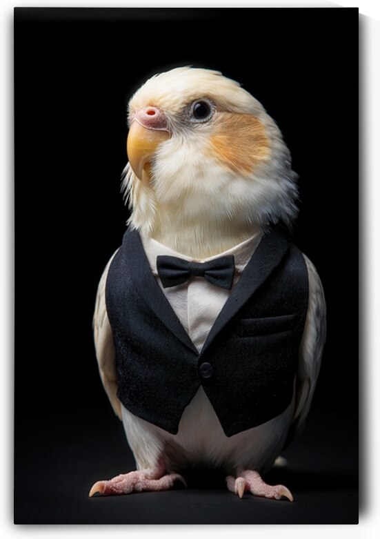 The Dapper Budgie - Black Tie Charm by Matthias Hauser