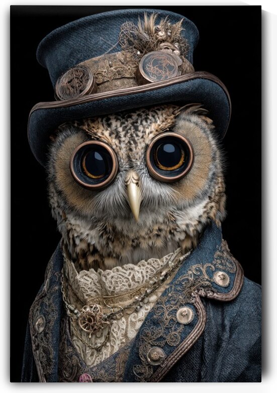 Steampunk Owl - Victorian Elegance in Feathers and Brass by Matthias Hauser