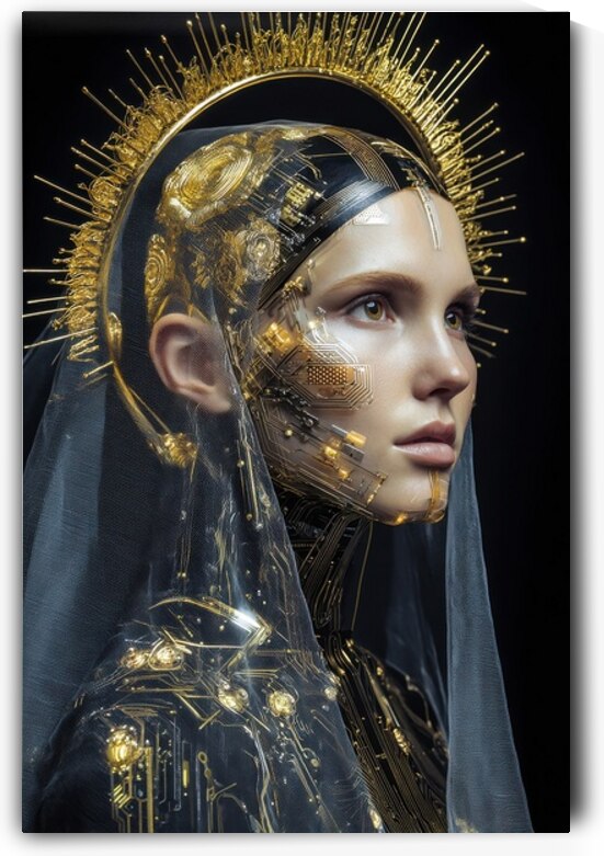 Cyber Saint - Baroque Halo and Circuitry by Matthias Hauser