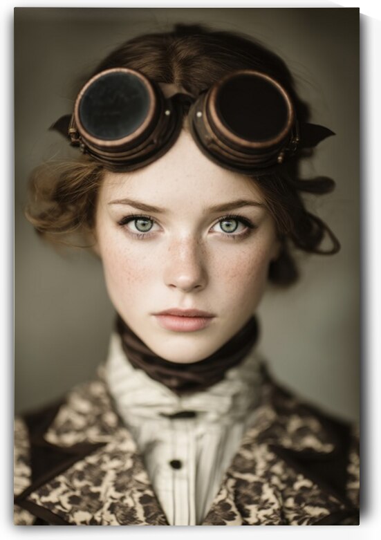 Vintage Steampunk Woman Portrait by Matthias Hauser