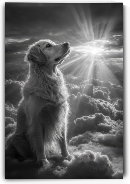 Silent Farewell - Golden Retriever in the Clouds by Matthias Hauser