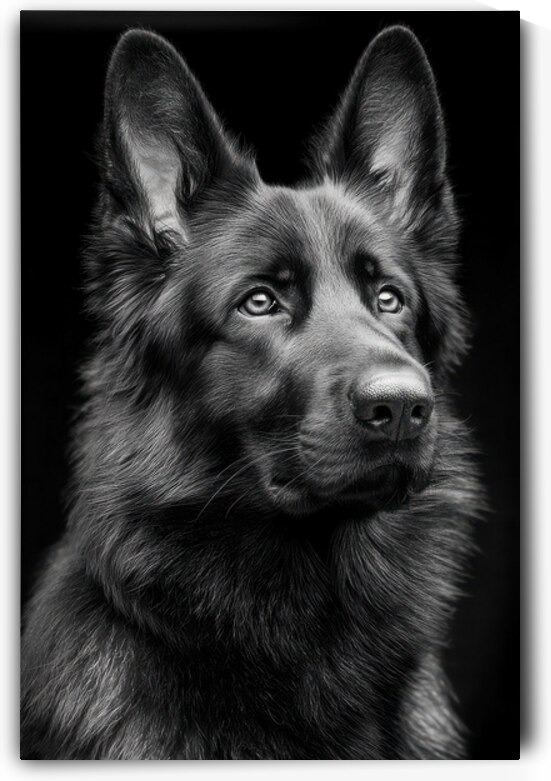 Loyal Guardian - German Shepherd in Black and White by Matthias Hauser
