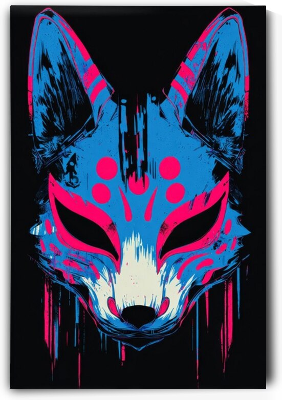 Fox Mask - Neon Kitsune Glow by Matthias Hauser