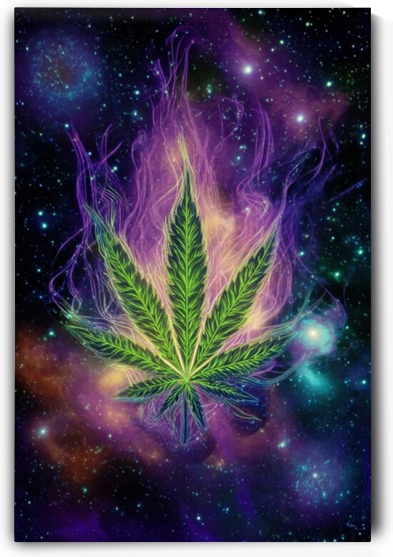 Cosmic Cannabis Leaf in Space by Matthias Hauser
