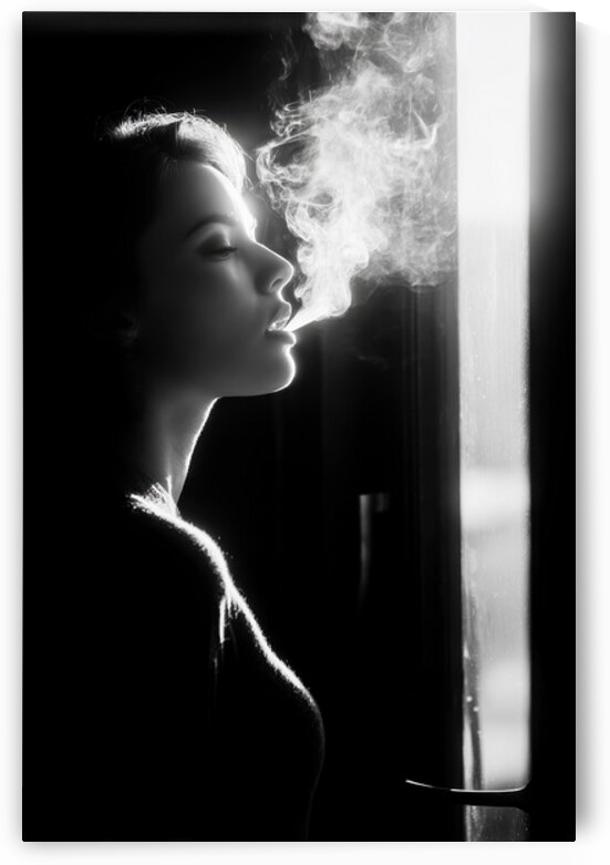 Woman Smoking by the Window by Matthias Hauser
