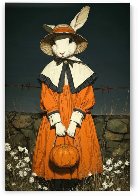 Halloween Rabbit - Pumpkin Basket by Matthias Hauser