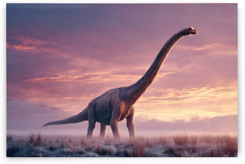 Brachiosaurus at Sunrise - Long Neck Dinosaur by Matthias Hauser