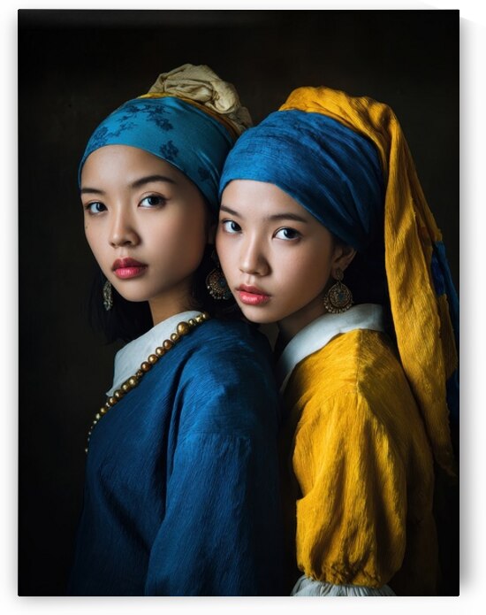 Two Women with Pearl Earrings by Matthias Hauser