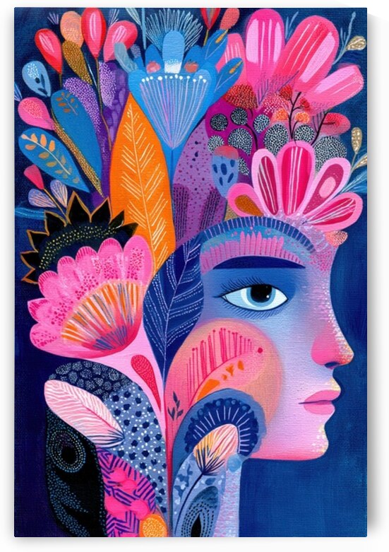 Floral Portrait Profile In Vibrant Colors by Matthias Hauser