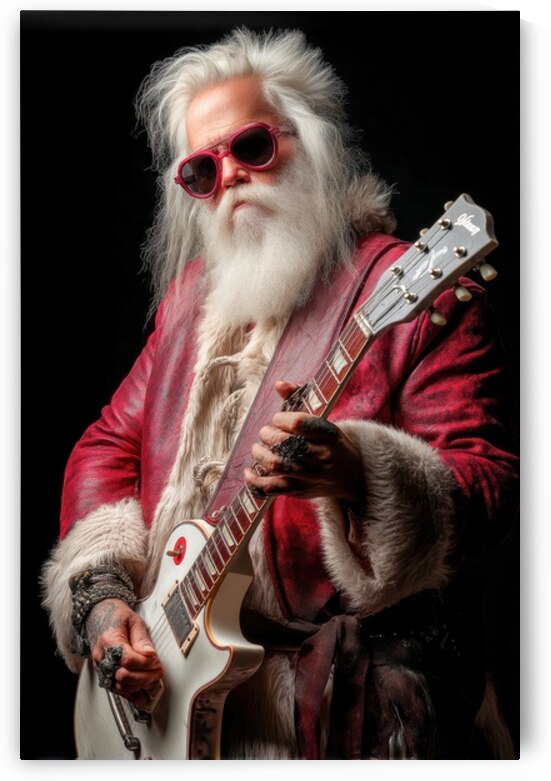 Santa Claus Playing Electric Guitar by Matthias Hauser
