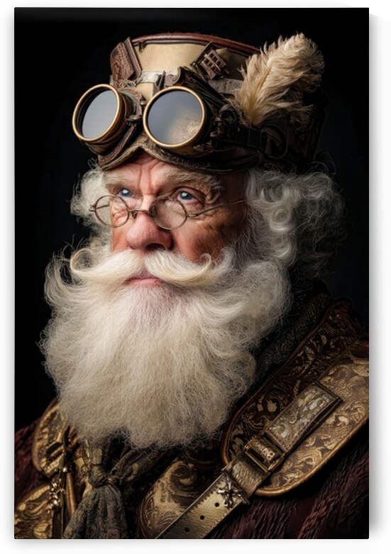 Steampunk Santa Claus Portrait with Goggles by Matthias Hauser