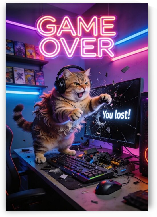 Furious Gamer Cat in Action by Matthias Hauser