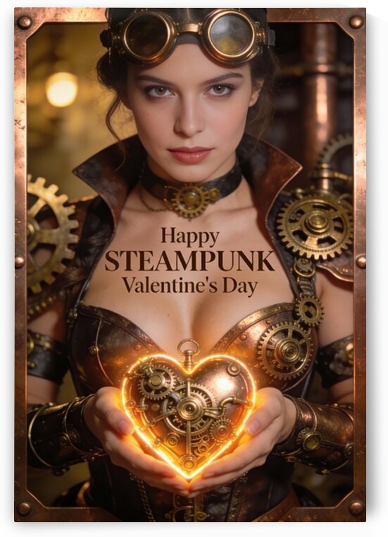 Glowing Clockwork Heart - Happy Steampunk Valentines Day by Matthias Hauser