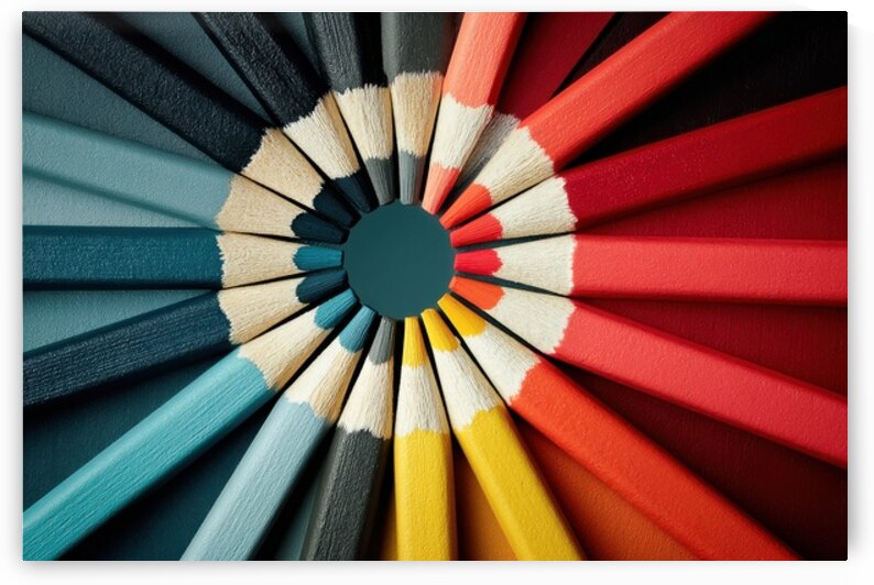 Vibrant Colored Pencils in Circular Pattern by Matthias Hauser