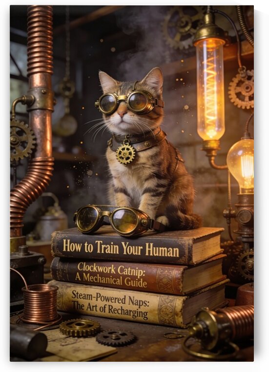 Cool Steampunk Cat in Workshop by Matthias Hauser