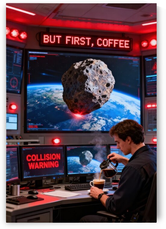 But First Coffee Asteroid Alert by Matthias Hauser