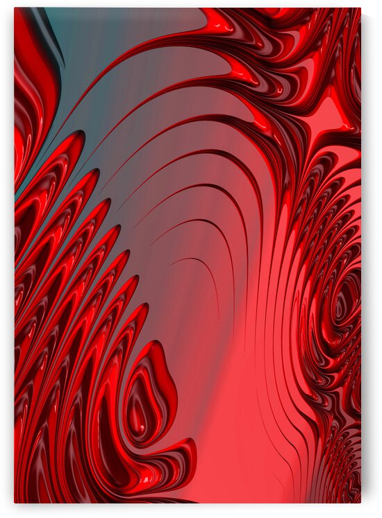 Red Fractal Modern Abstract Math Art by Matthias Hauser