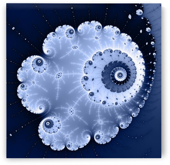 Fractal spiral light and dark blue colors by Matthias Hauser