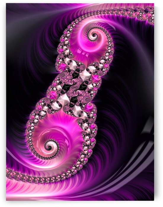 Pink and Purple Fractal Spirals and Gems by Matthias Hauser