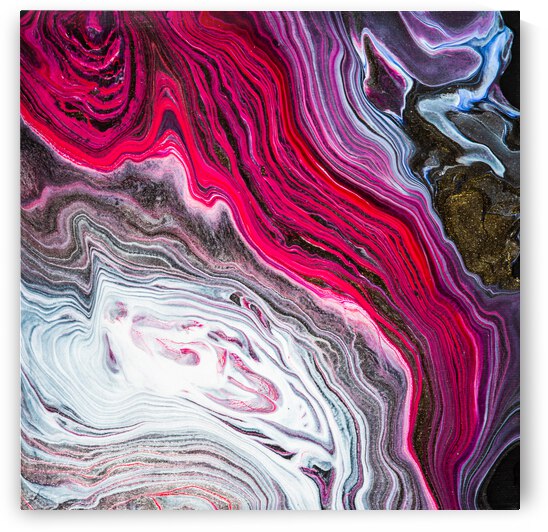 Red Flow Acrylic Pouring Abstract Fluid Painting by Matthias Hauser