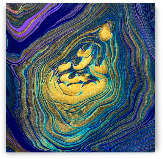 Abstract Fluid Art Tree Ring Pour Jewel Colors by Matthias Hauser