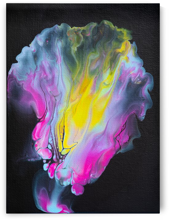 Abstract Art Acrylic Pouring Dutch Pour on Black by Matthias Hauser