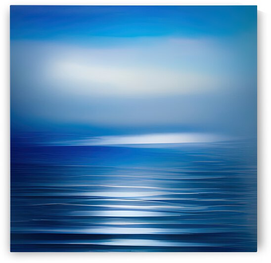 Minimalist Seascape 01 Calming Blue by Matthias Hauser