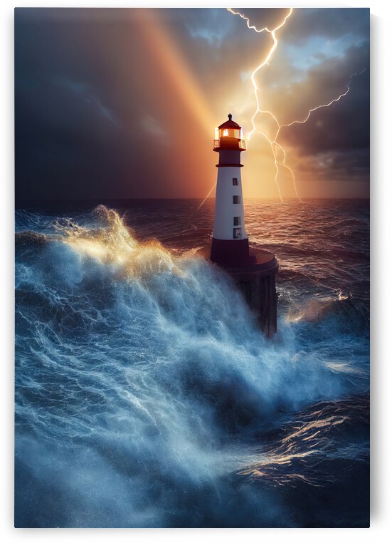 Lighthouse 07 Waves and Stormy Weather by Matthias Hauser
