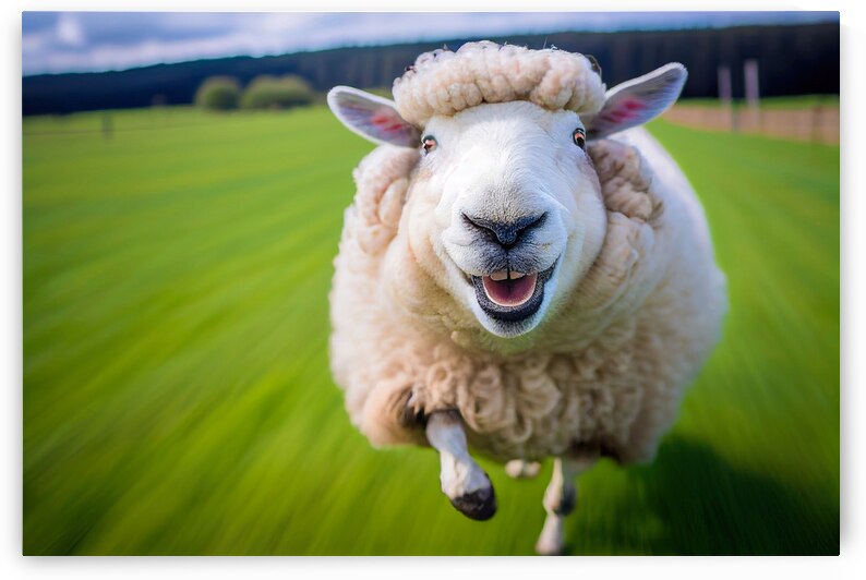 Happy Running Animal 01 Cute Sheep by Matthias Hauser