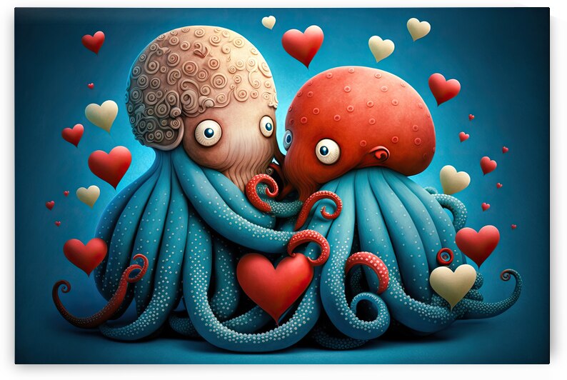 Octopus Love 02 Cute Animals by Matthias Hauser