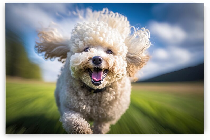 Happy Running Animal 02 Cute Poodle Dog by Matthias Hauser