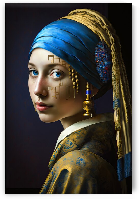 Girl with a pearl earring 01 Cyberpunk Style by Matthias Hauser
