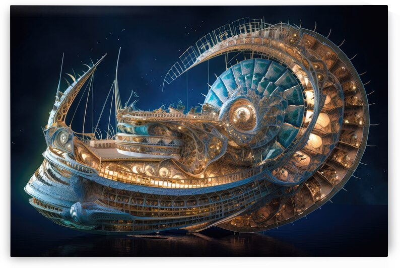 Fractal Spaceship 02 Nautilus by Matthias Hauser