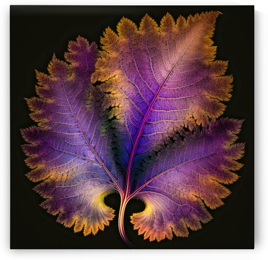 Fractal Leaf 04 Purple and Gold by Matthias Hauser