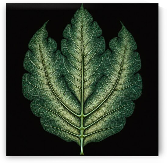 Fractal Leaf 01 Green and Black by Matthias Hauser