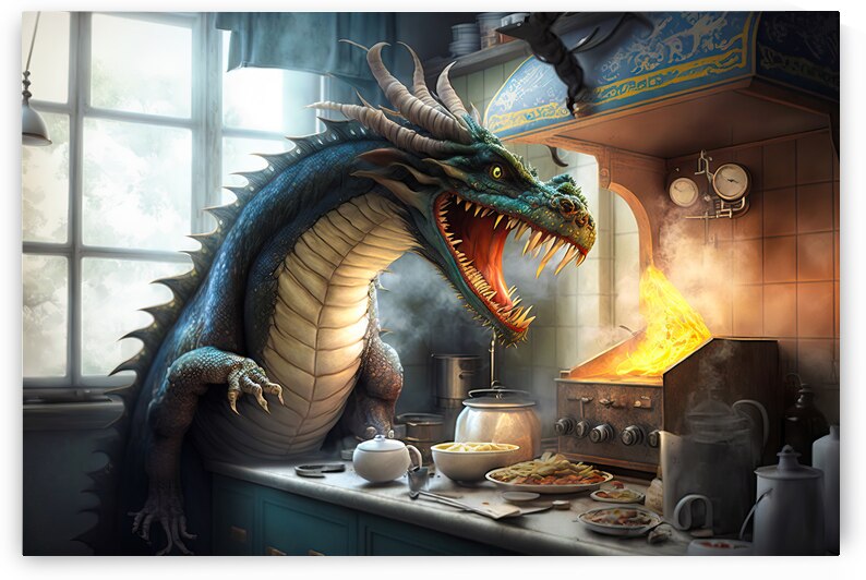 Dragon in the Kitchen 01 by Matthias Hauser