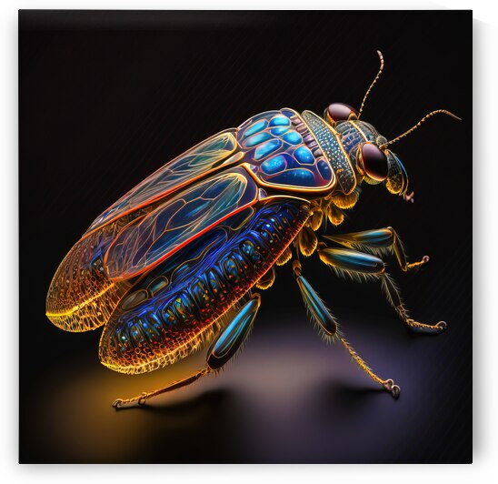 Computer Bug 01 Blue and Golden by Matthias Hauser