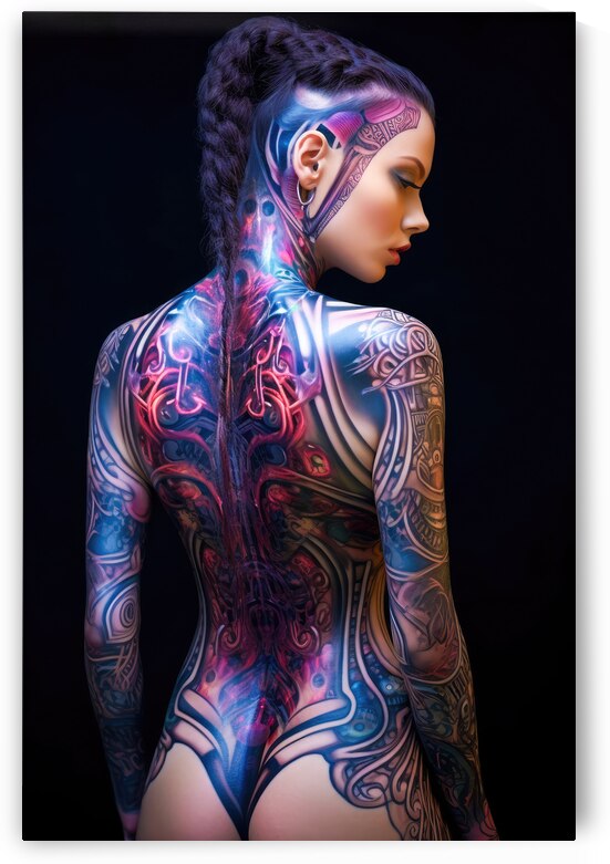 Asian Cyberpunk Woman with Tattoos by Matthias Hauser