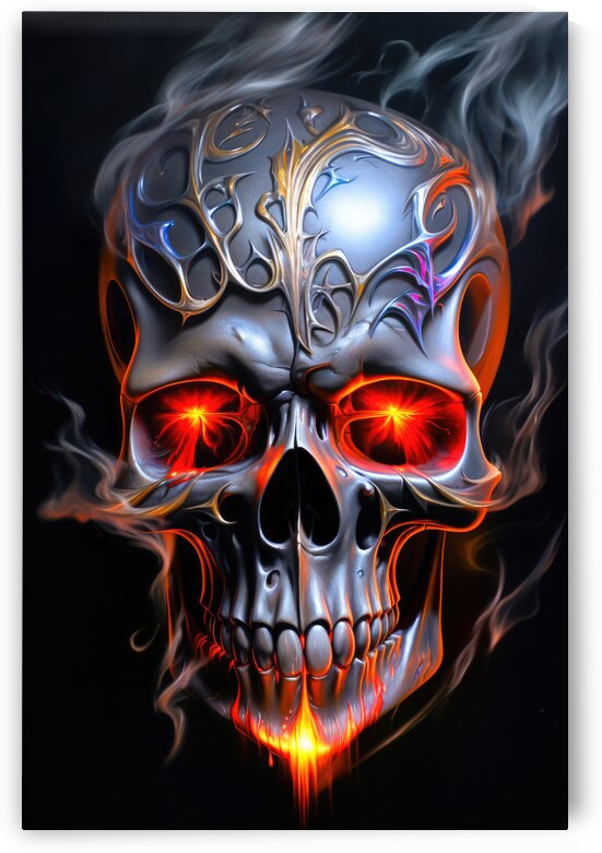 Skull 03 Fire and Metal by Matthias Hauser