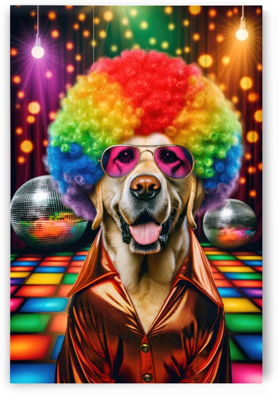 Labrador 70s Retro Disco Dog 01 by Matthias Hauser