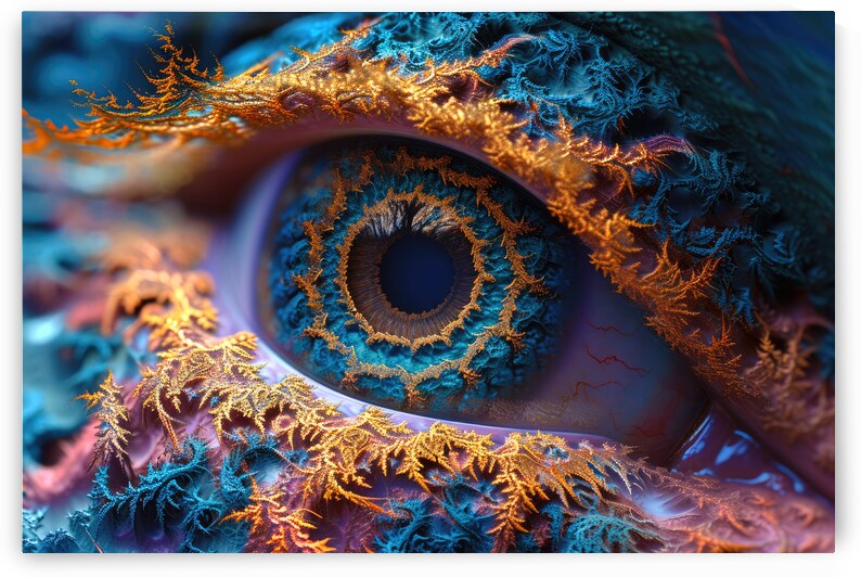 Fractal Eye 01 Blue and Gold by Matthias Hauser