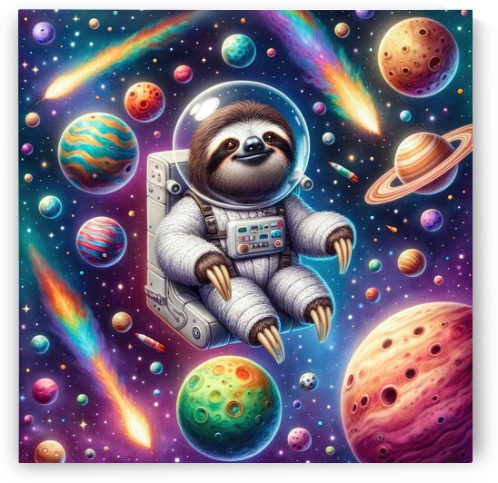 Whimsical Sloth Astronaut 01 by Matthias Hauser