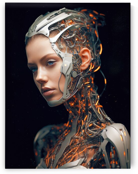 The Future of AI 58 Female Cyborg Portrait by Matthias Hauser