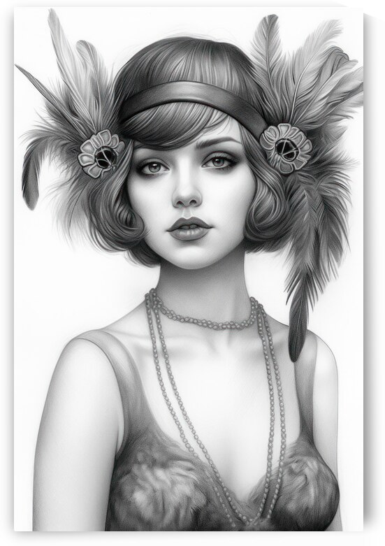 1920s Flapper Woman 20 Pencil Style by Matthias Hauser